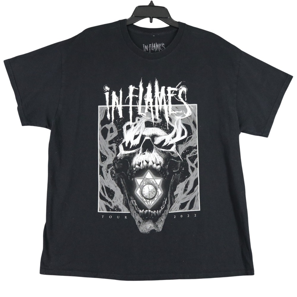 In Flames Bravado Tour Shirt Mens XL Skull Graphic Back Print Concert Fan Merch